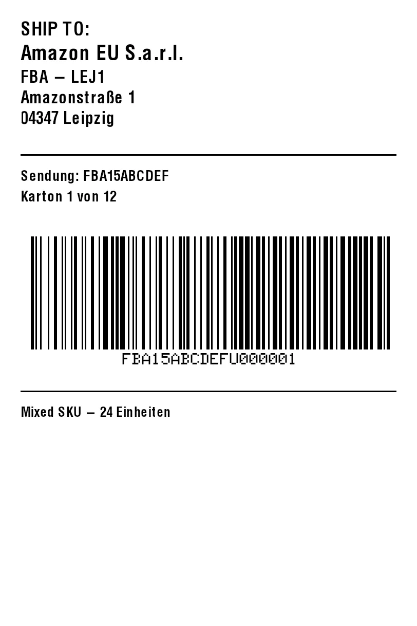 ZPL preview: Amazon FBA labels: FNSKU, box and pallet labels explained
