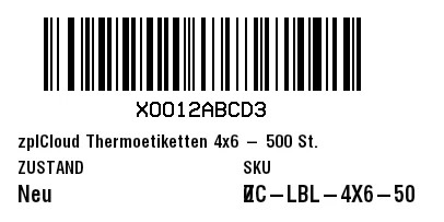 Vorschau von Amazon-FNSKU-Label
