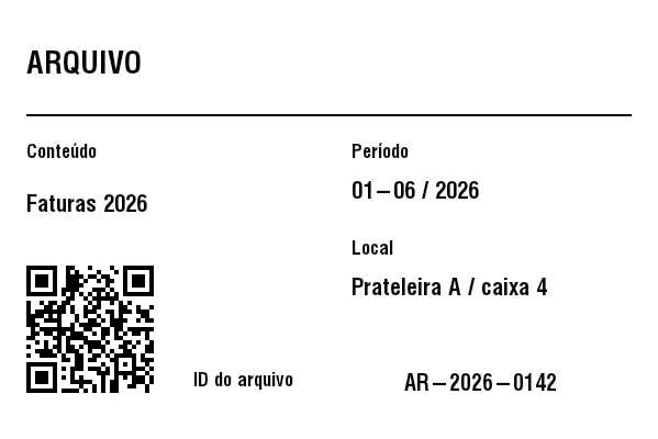 Prévia de Etiqueta de caixa de arquivo