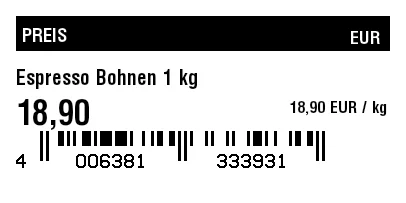 Vorschau von Preisschild mit Barcode