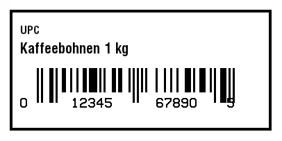 Vorschau von UPC-Barcode mit Rahmen