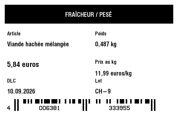 Aperçu de Étiquette fraîcheur / poids