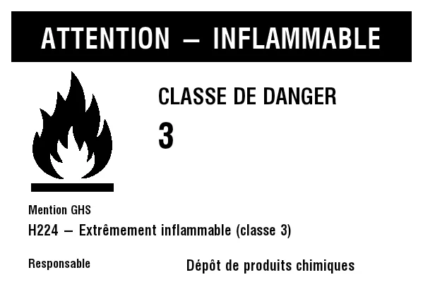 Aperçu de Étiquette matières inflammables