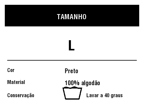 Prévia de Etiqueta de composição/tamanho