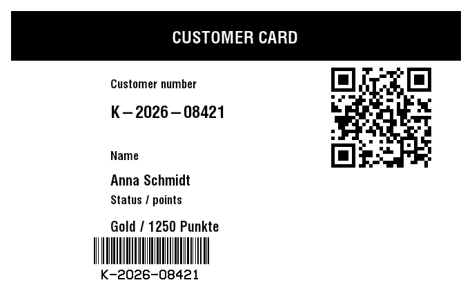 Preview of Customer / Loyalty Card