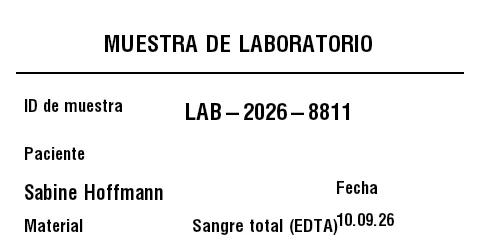 Vista previa de Etiqueta de muestra de laboratorio