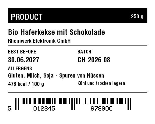 Preview of Food label
