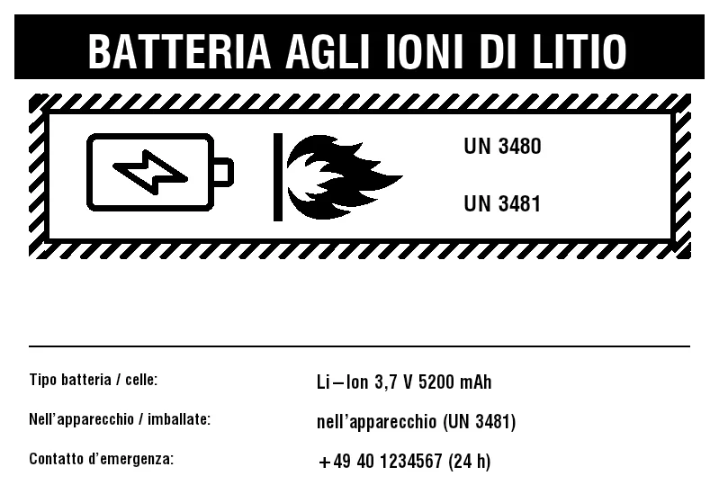 Anteprima di Marcatura batterie al litio (UN 3480/3481)