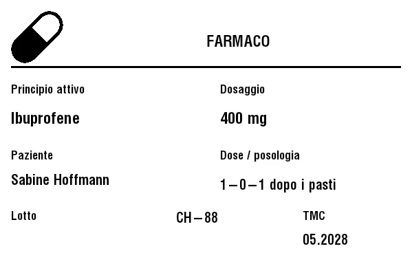 Anteprima di Etichetta farmaco/farmacia