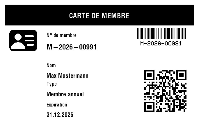 Aperçu de Carte de membre