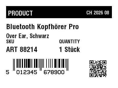 Preview of Product label