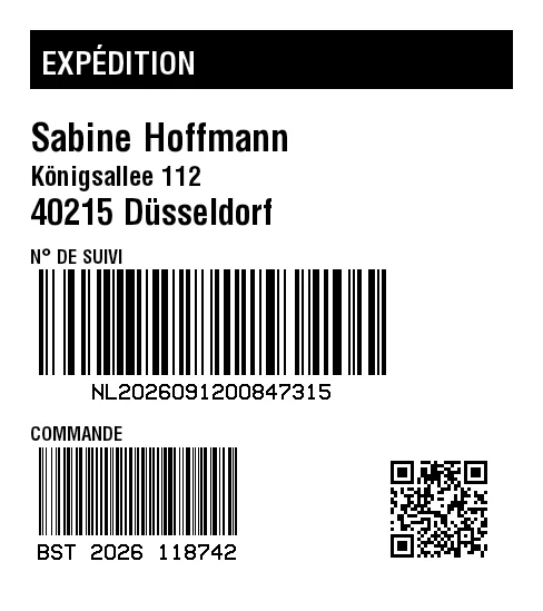 Aperçu de Expédition avec plusieurs codes-barres