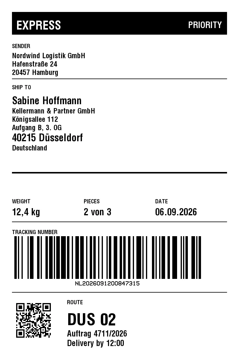 Preview of Large Shipping Label